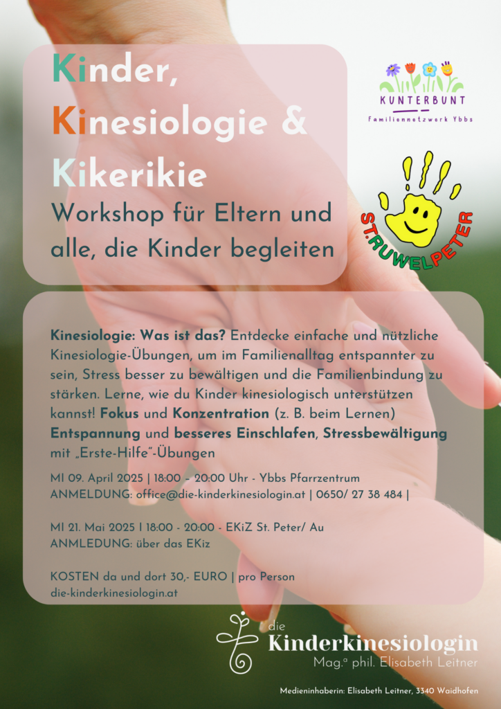 Flyer Elternworkshop Frühjar 2025 EKiz St. Peter und Kunterbunt