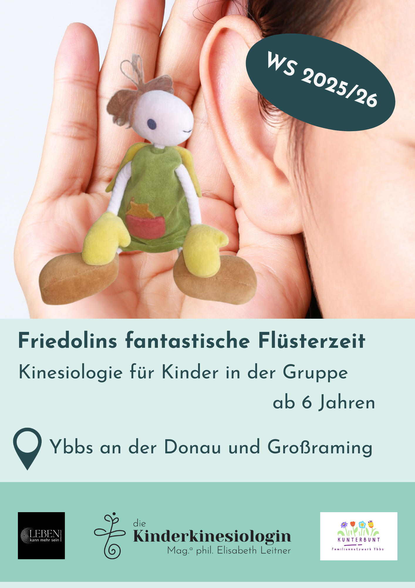 Kunterbunter Kinesiologie Workshop für Kinder ab 5 Jahren Friedl´s fantastische Flüsterezeit